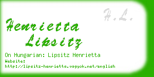 henrietta lipsitz business card